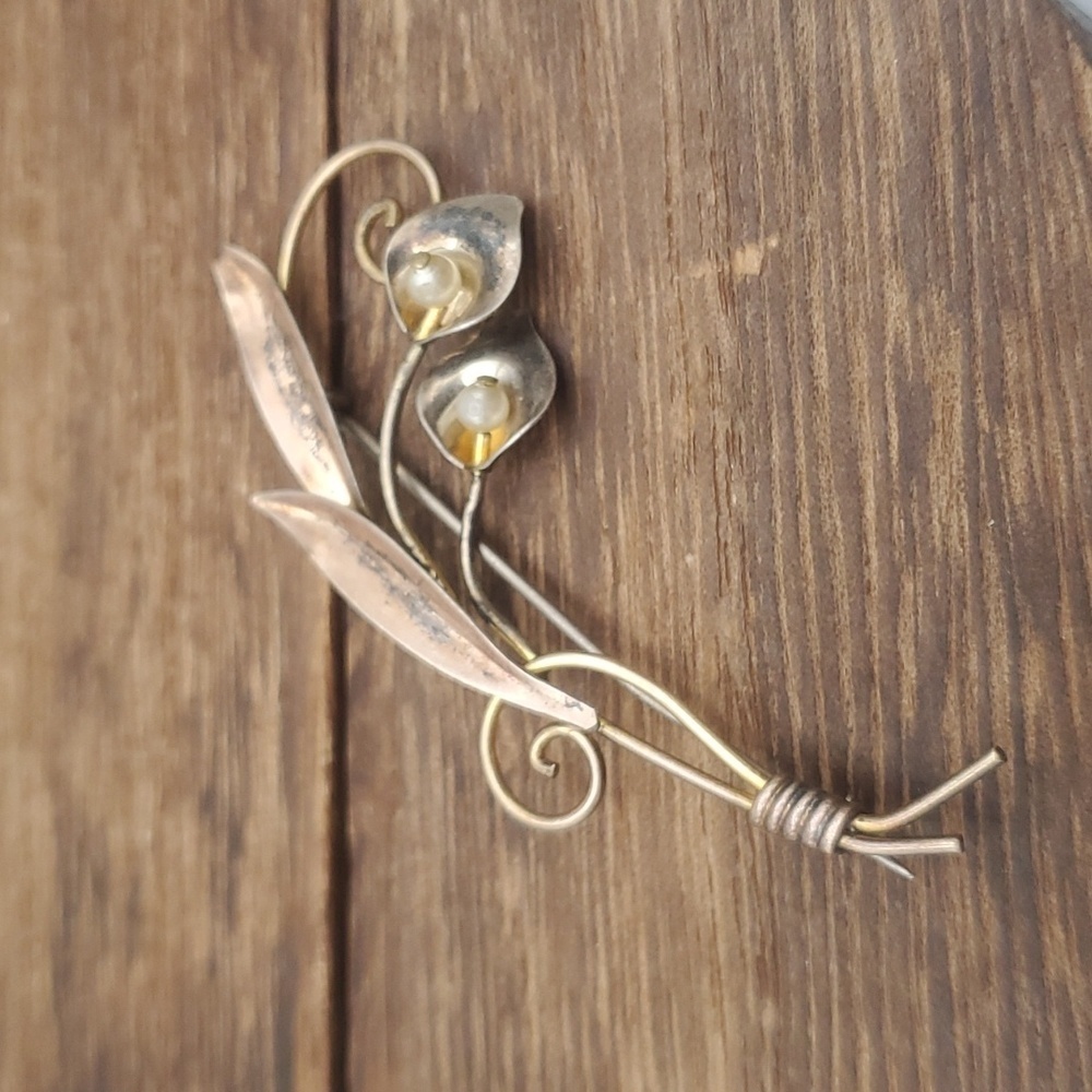 Van dell gold and sterling brooch Whispers  on the wind B551‎